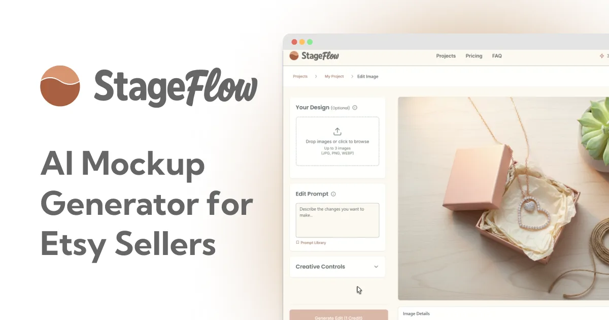 AI Mockup Generator for Etsy Sellers | Stageflow
