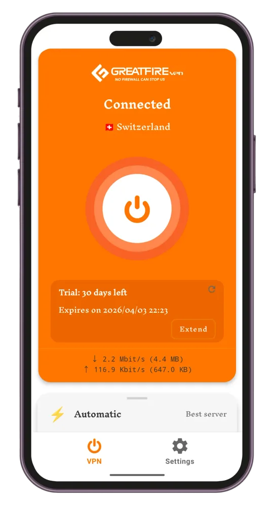GreatFireVPN - Bypass Censorship in China, Russia, Iran, India