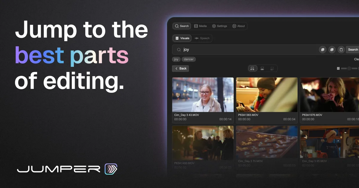 Jumper — Local AI Video Search for Premiere, Resolve, FCP & Avid