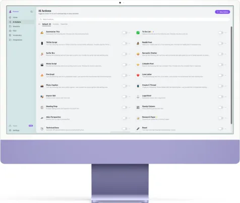 iMac running the WizWrite dashboard