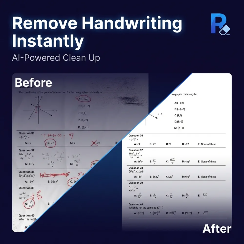Remove Handwriting from Images, PDFs & Scanned Docs