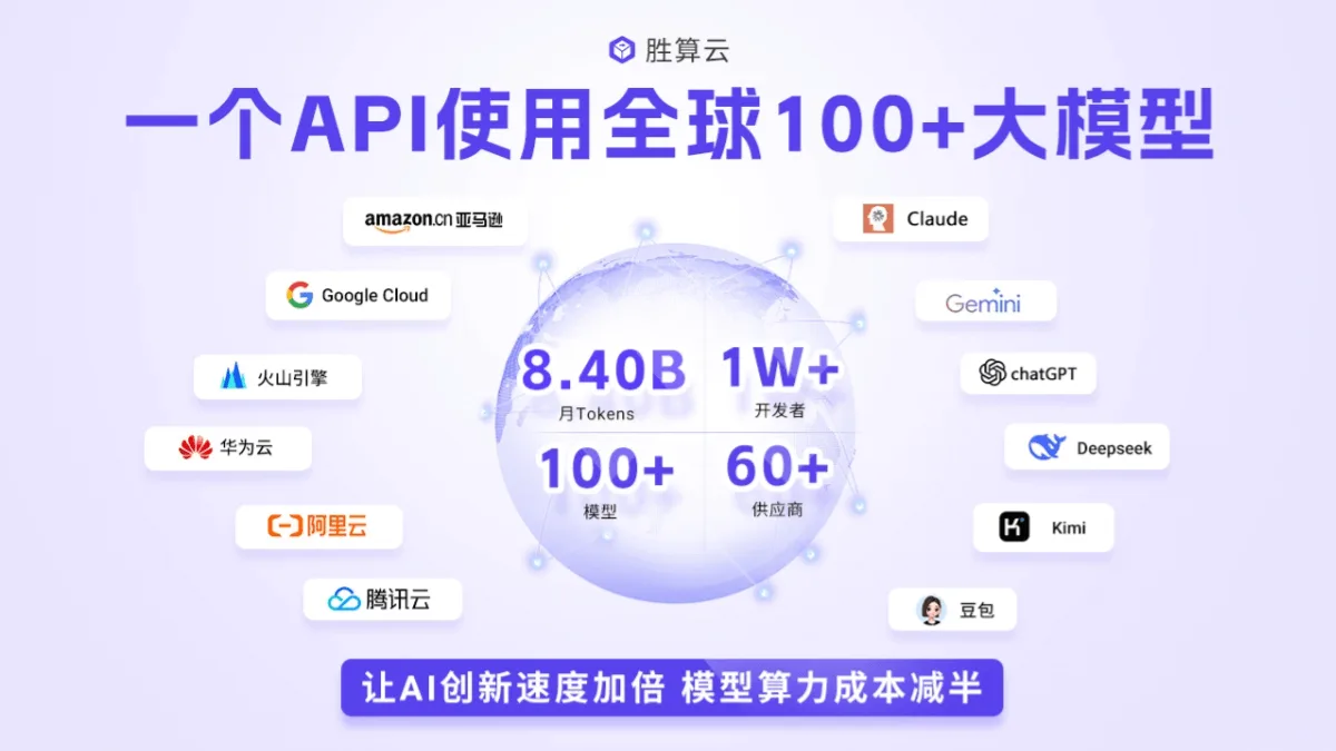 胜算云 - AI模型算力聚合平台,全球100+大模型 | AI工具集