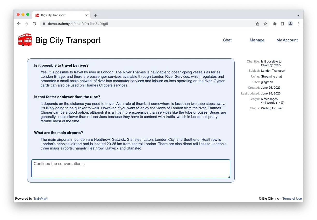TrainMyAI - Complete solution for RAG AI chatbots