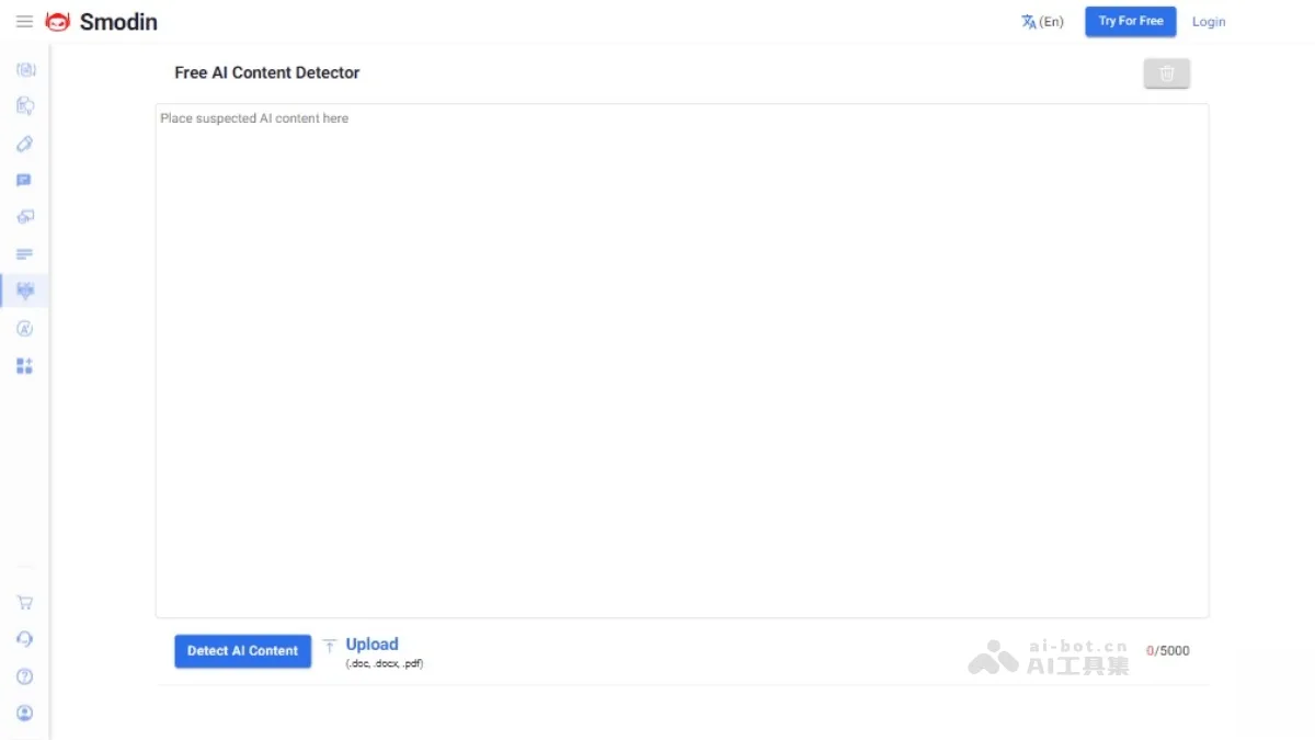 Smodin AI Content Detector - 区分人类编写和AI生成内容的AI检测工具 | AI工具集