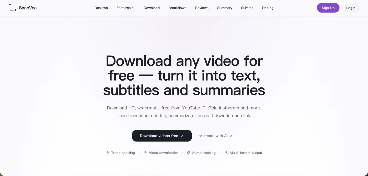 Online Video Downloader: Extract Everything in One Click | SnapVee