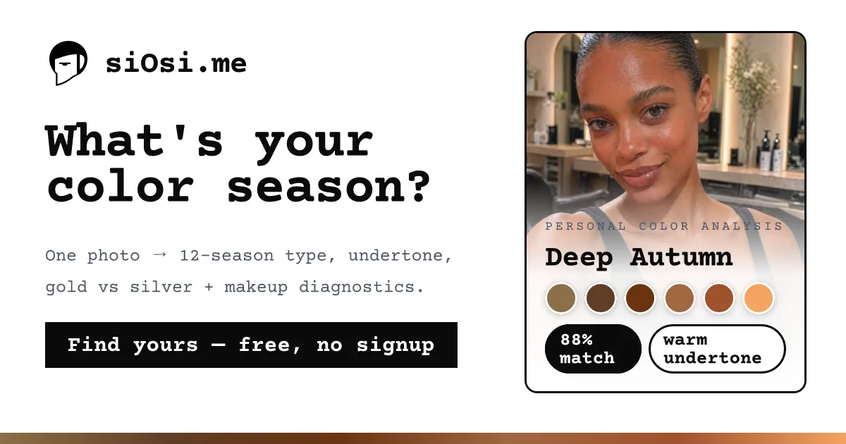 Free AI Color & Makeup Analysis, No Signup | siOsi