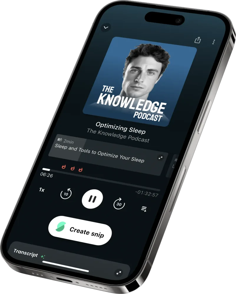 Snipd App Screenshot showing The Knowledge Podcast app interface